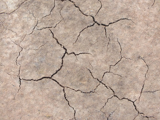 Dry soil surface due to lack of rain