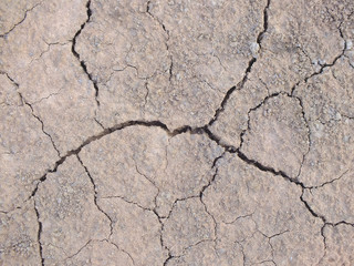 Dry soil surface due to lack of rain