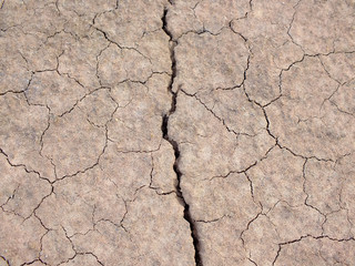 Fototapeta premium Dry soil surface due to lack of rain