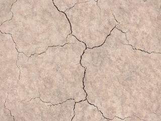 Dry soil surface due to lack of rain