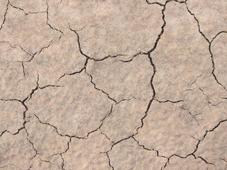 Dry soil surface due to lack of rain