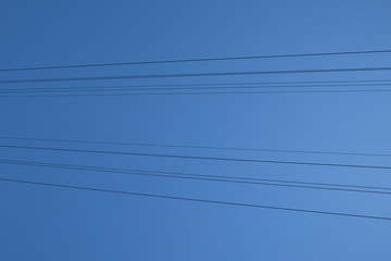 High voltage cables in the sky