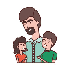 Obraz premium father with children avatar character