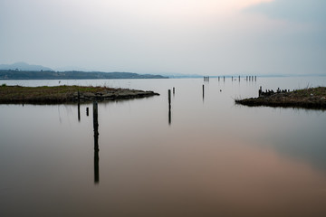 島根県　宍道湖の夜明け