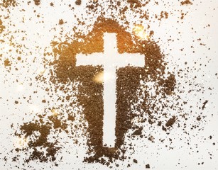 Cross in dust.