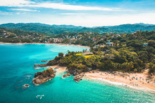 Aerial view of tropical island in the sea