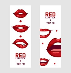 Lip vector pattern cartoon beautiful red lips in kiss or smile fashion lipstick sexy mouth kissing lovely on valentines day illustration set background love heart backdrop