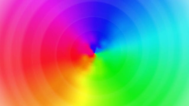 Colorful rainbow gradient spinning in a colorful painted rotating background with a seamless loop in high definition multicolor background motion video clip