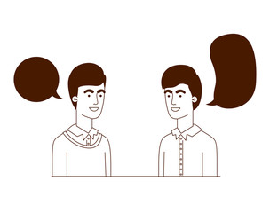 men with speech bubble avatar character