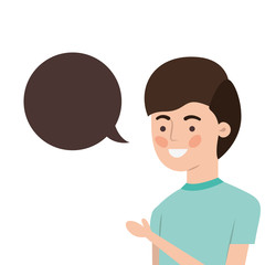 man with speech bubble avatar character