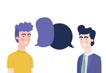 men with speech bubble avatar character