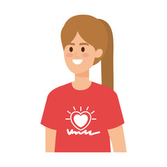 young woman volunteer character