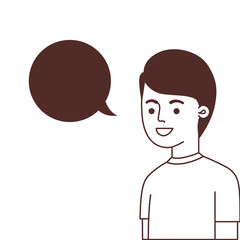 man with speech bubble avatar character