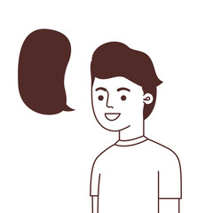 man with speech bubble avatar character