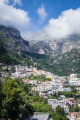 Fototapeta na wymiar City homes from the Amalfi coast