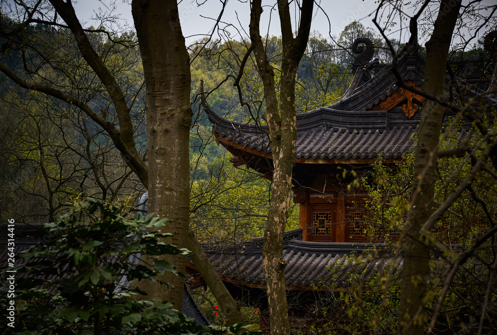 Wall mural Temples in Hangzhou, China