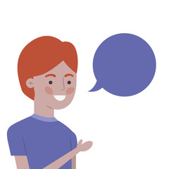 Fototapeta premium man with speech bubble avatar character