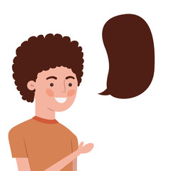 man with speech bubble avatar character