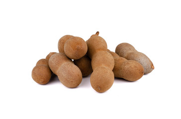 Fresh tamarind isolated on white background.