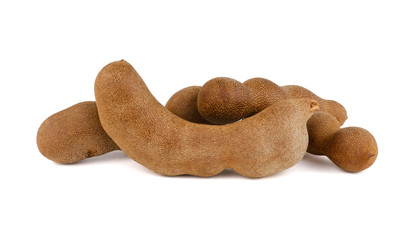 Fresh tamarind isolated on white background.