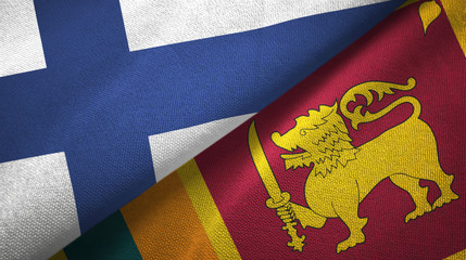 Finland and Sri Lanka two flags textile cloth, fabric texture