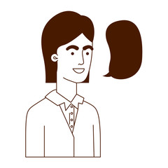 Fototapeta premium man with speech bubble avatar character