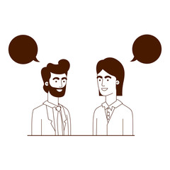 men with speech bubble avatar character