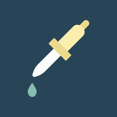 Line icon pipette with drop