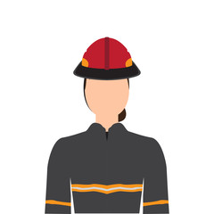 Isolated female firefighter image. Vector illustration design