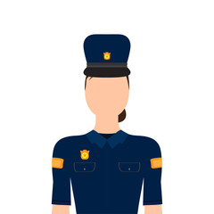 Isolated policewoman character image. Vector illustration design