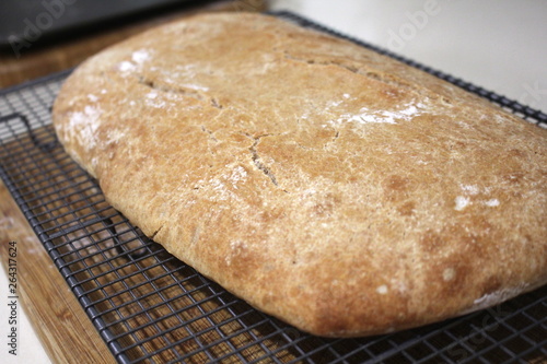 Fresh Home Baked Organic Wholemeal Spelt Ciabatta, Home baked bread
