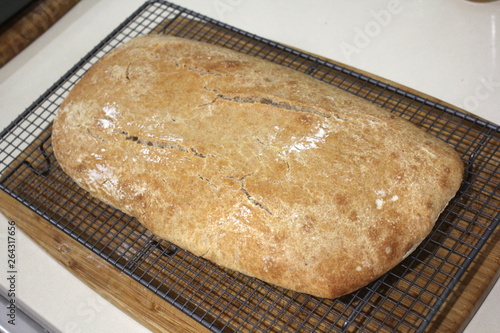 Fresh Home Baked Organic Wholemeal Spelt Ciabatta, Home baked bread