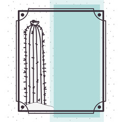 pattern cactus in frame isolated icon