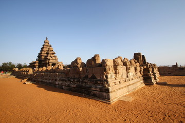 Shore Temple Complex in Mahabalipuram, Kanchipuram, Tamil Nadu, India