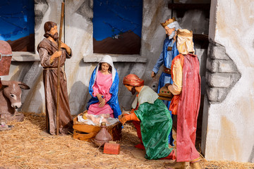 Christmas nativity scene crib