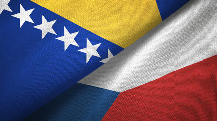 Bosnia and Herzegovina and Czech Republic two flags textile cloth