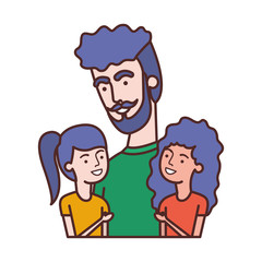 father with daughters avatar character