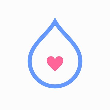 Breastmilk icon formed water droplets