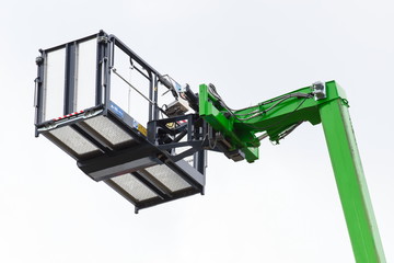 Part of hydraulic elevator with platform using for transport different things