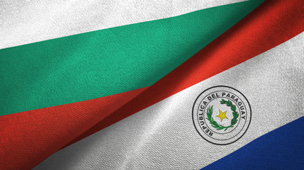 Bulgaria and Paraguay two flags textile cloth, fabric texture