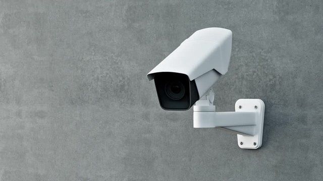 Security camera on wall 3D animation