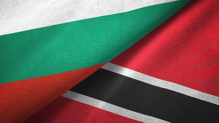 Bulgaria and Trinidad and Tobago two flags textile cloth, fabric texture