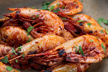 Delicious sauteed shrimp with sauce