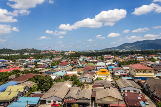Selangor, 22 Oct 2017 Malaysia:  Great overview showing the city of Kampung Baru Sungai Buloh, Selangor. Malaysia