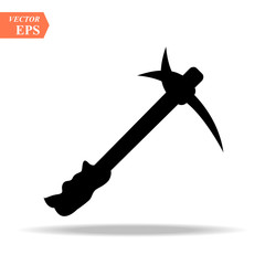 pickaxe mining tool icon. Vector illustration isolated on white background