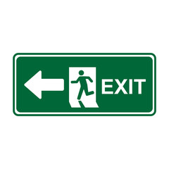 exit sign left direction vector