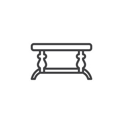Small coffee table line icon. Desk linear style sign for mobile concept and web design. Side table outline vector icon. Symbol, logo illustration. Pixel perfect vector graphics