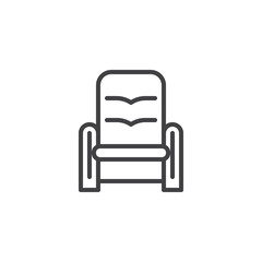 Armchair line icon. linear style sign for mobile concept and web design. Sofa seat outline vector icon. Symbol, logo illustration. Pixel perfect vector graphics