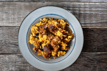 Mexican egg with chorizo