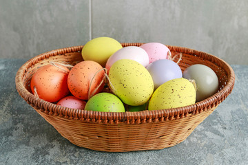 Basket of Easter eggs.